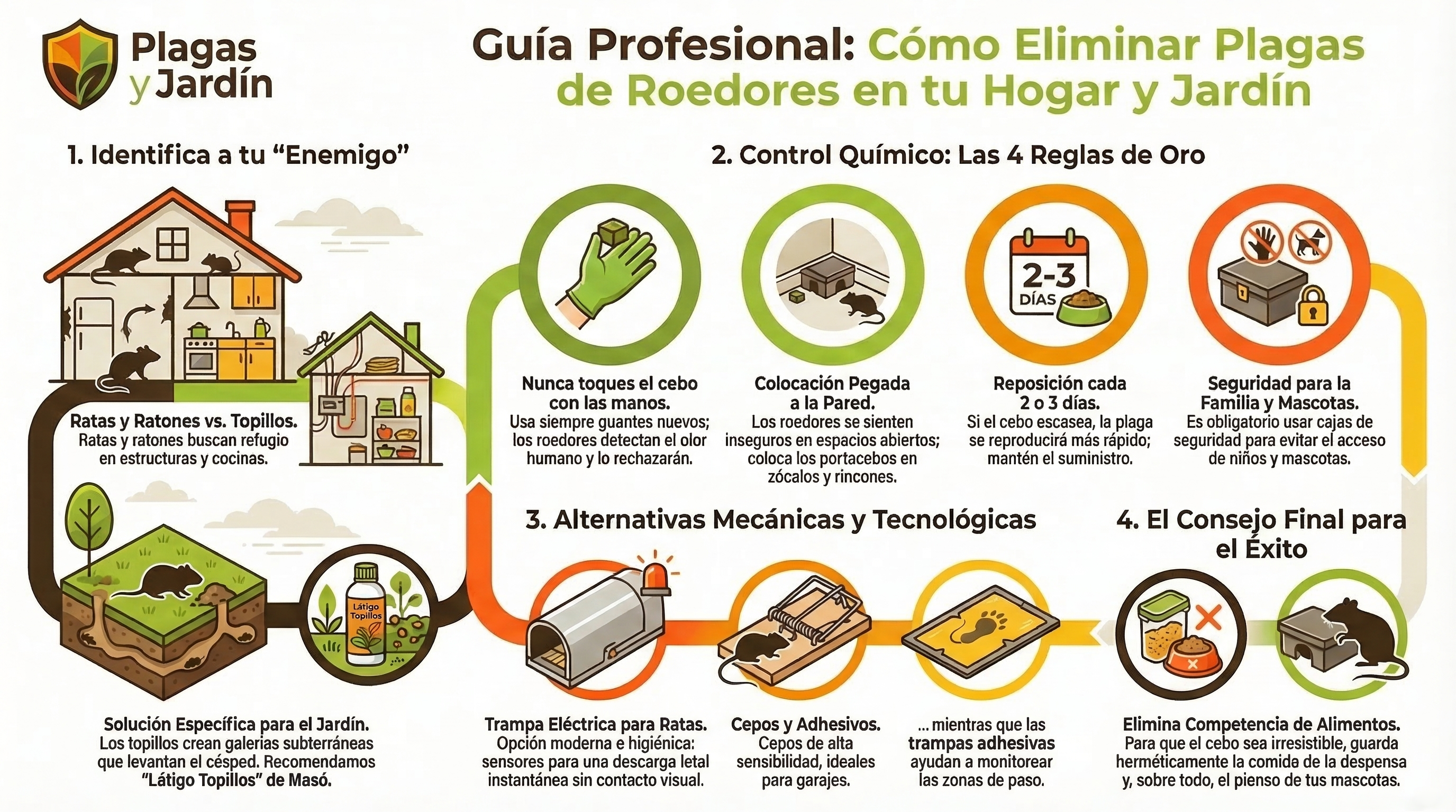 Infograf&iacute;a sobre los M&eacute;todos y Productos para combatir las Plagas de ratones, ratas y topillos